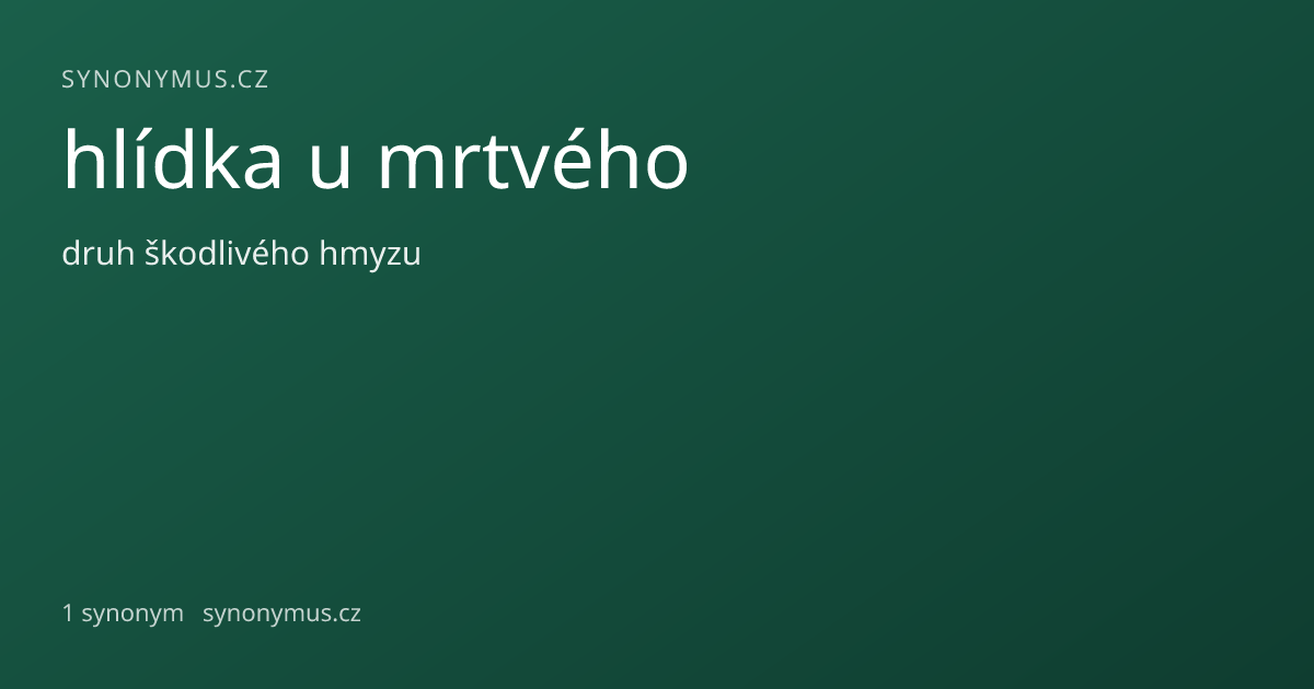 Náhled odkazu: hlídka u mrtvého