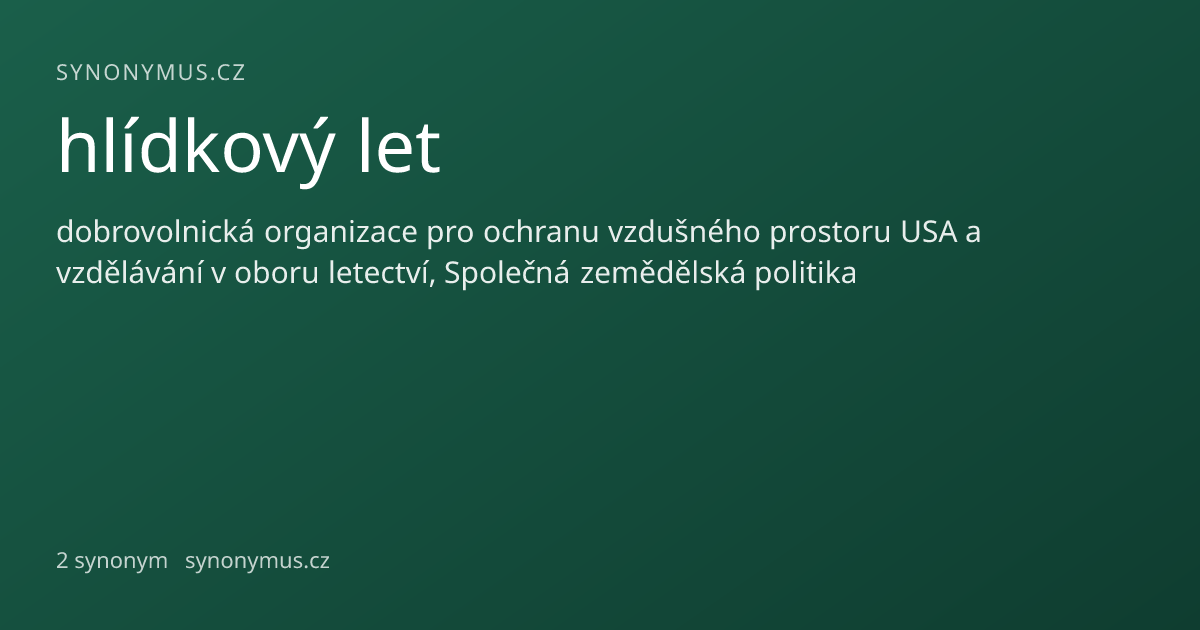 Náhled odkazu: hlídkový let