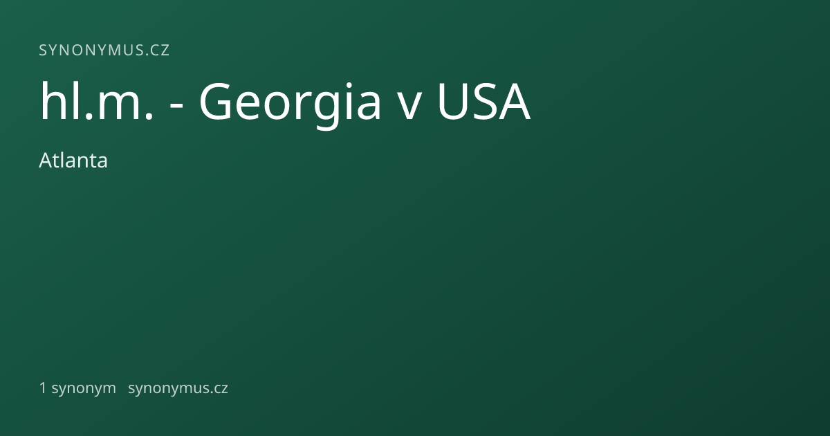 Náhled odkazu: hl.m. - Georgia v USA