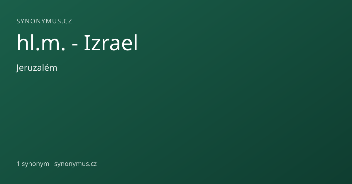 Náhled odkazu: hl.m. - Izrael