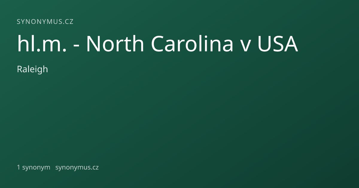 Náhled odkazu: hl.m. - North Carolina v USA