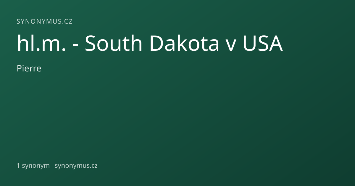 Náhled odkazu: hl.m. - South Dakota v USA