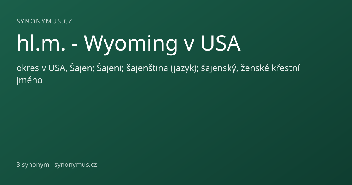 Náhled odkazu: hl.m. - Wyoming v USA