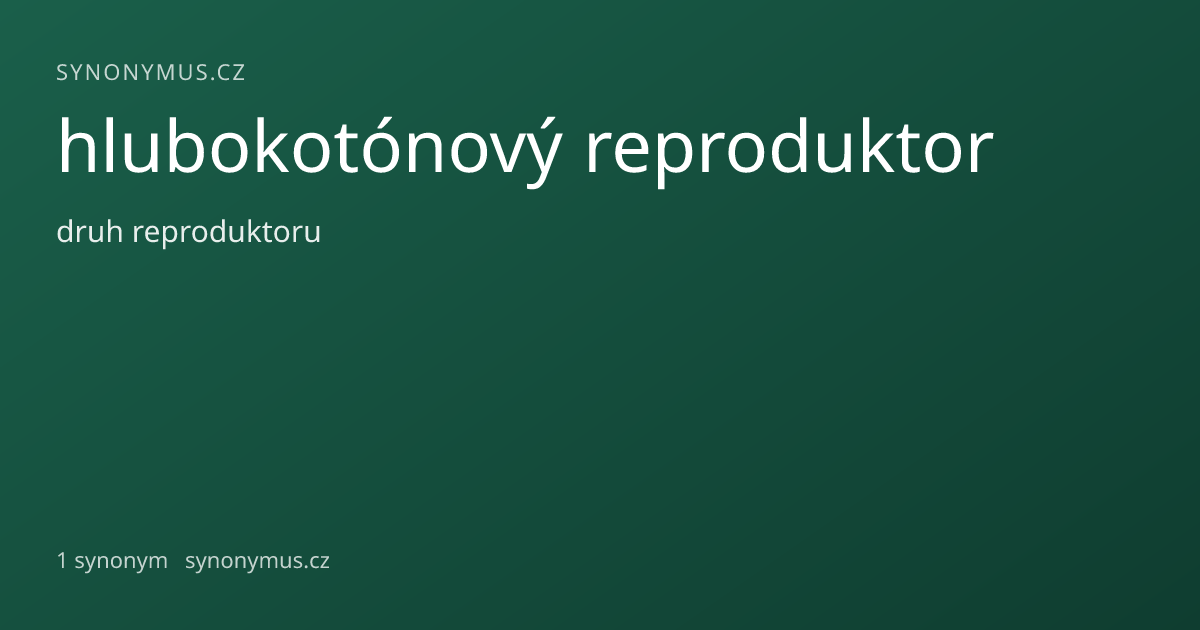 Náhled odkazu: hlubokotónový reproduktor