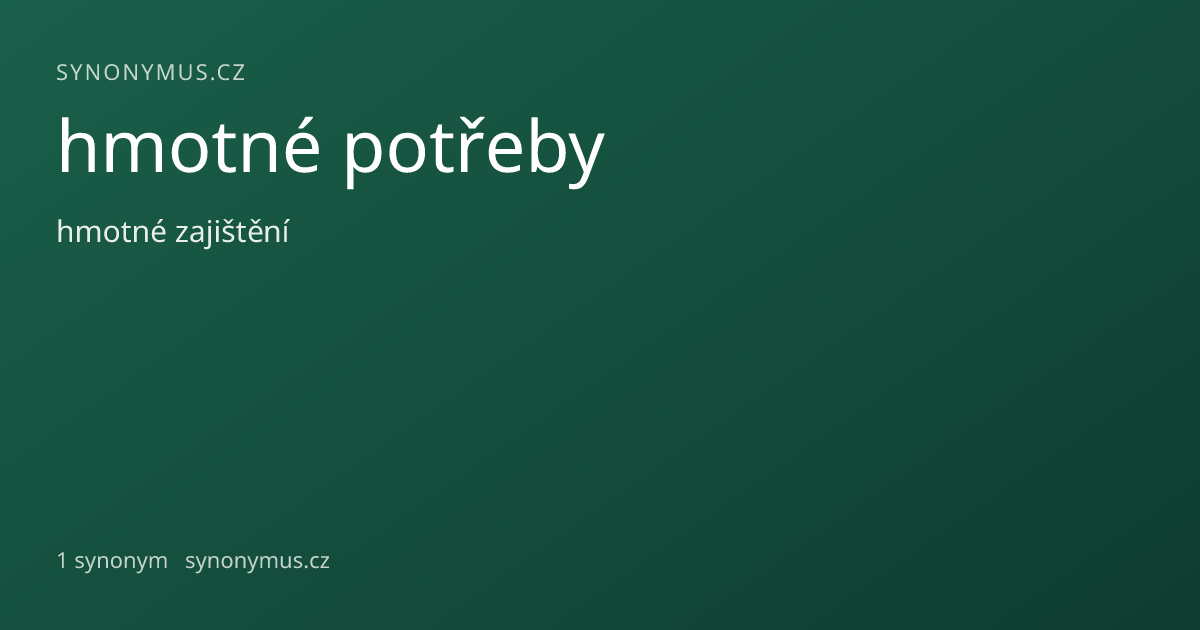 Náhled odkazu: hmotné potřeby