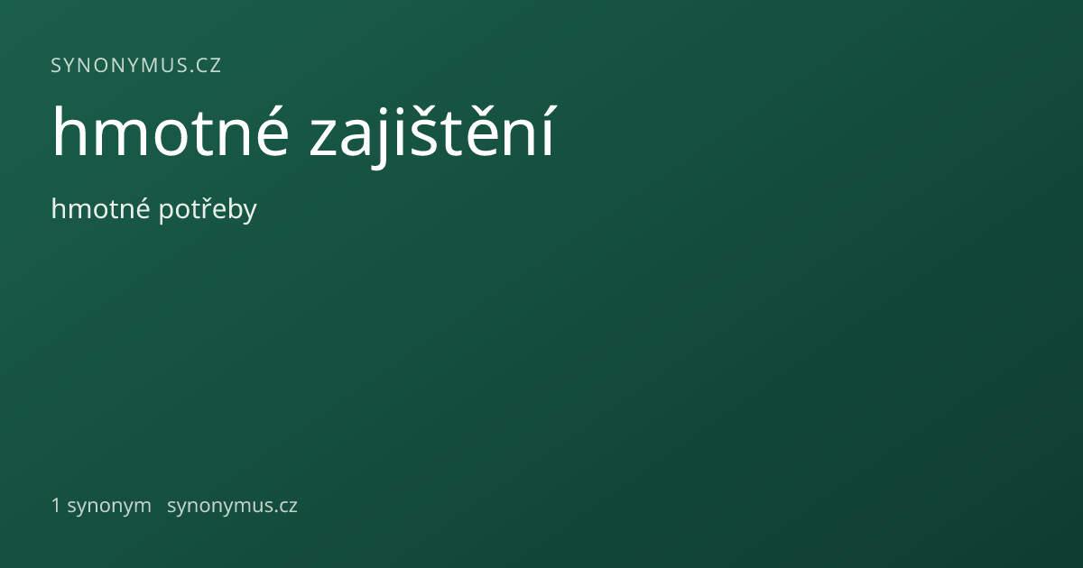 Náhled odkazu: hmotné zajištění