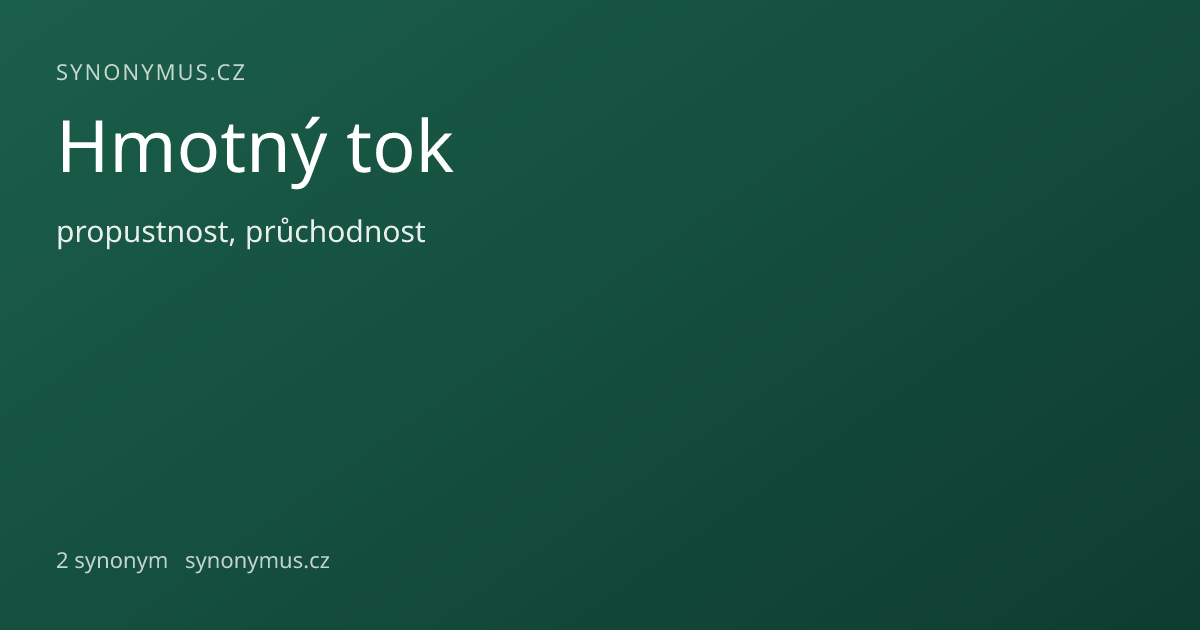 Náhled odkazu: Hmotný tok