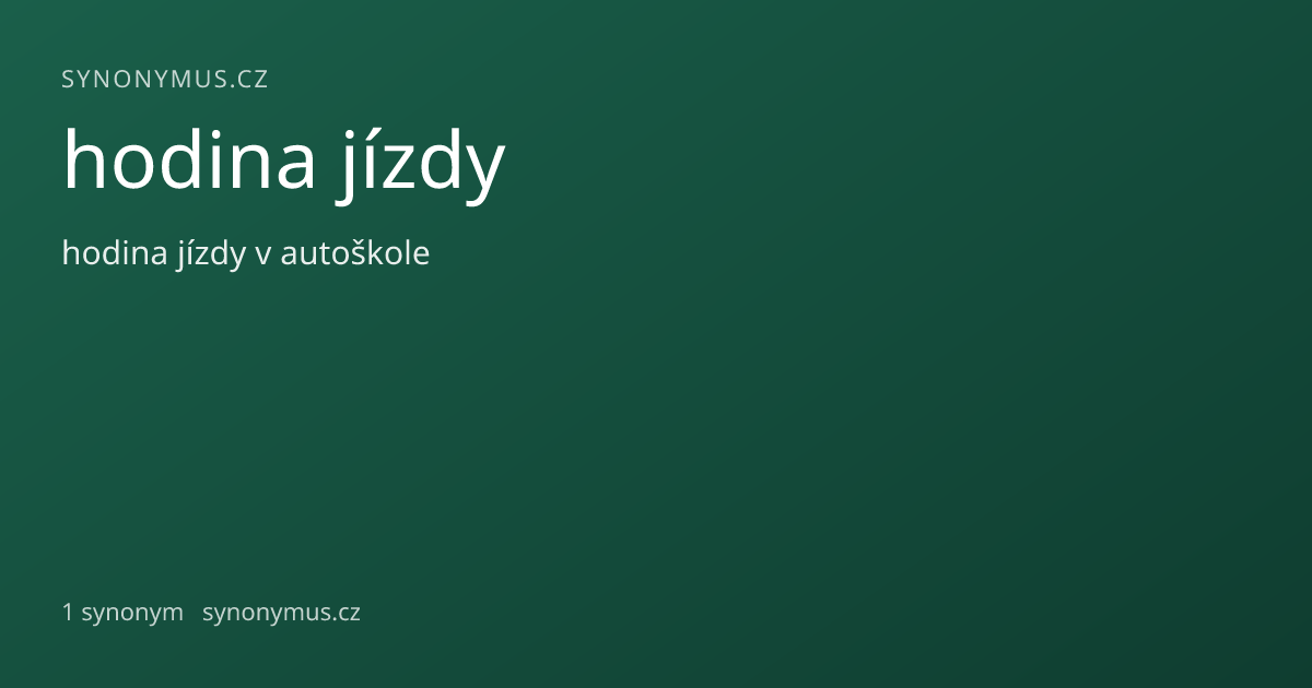 Náhled odkazu: hodina jízdy