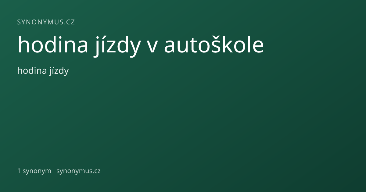 Náhled odkazu: hodina jízdy v autoškole