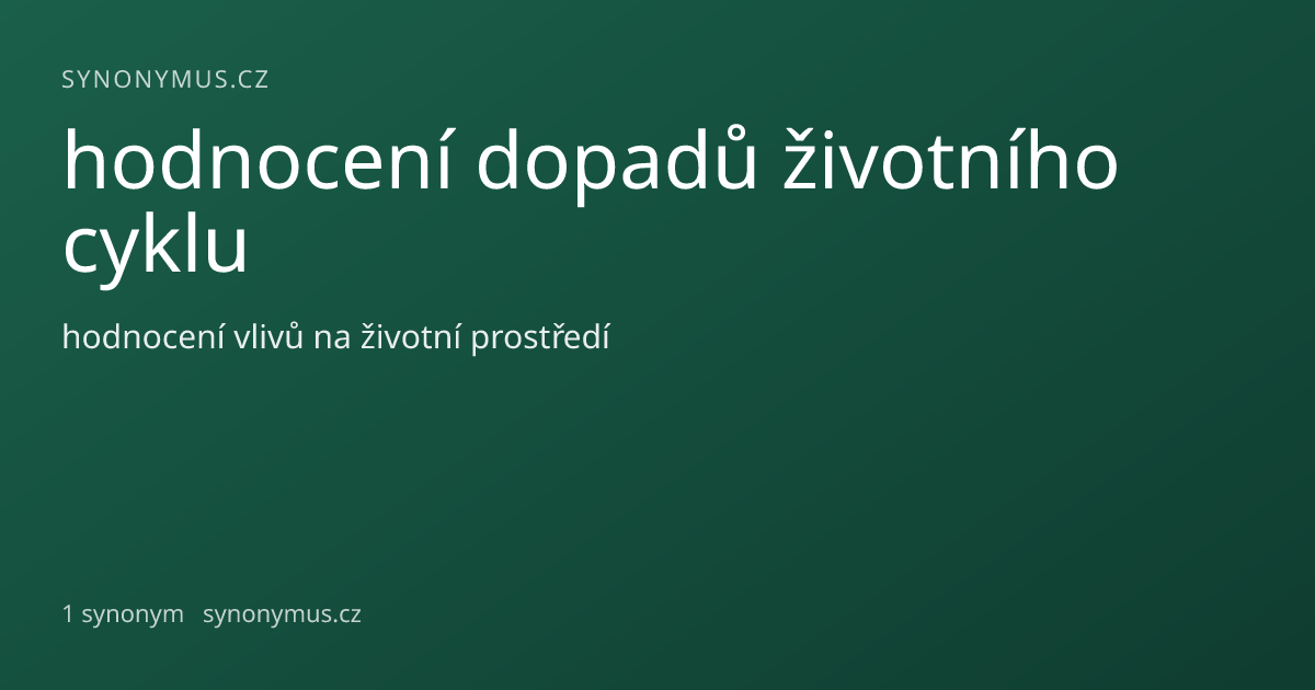 Náhled odkazu: hodnocení dopadů životního cyklu