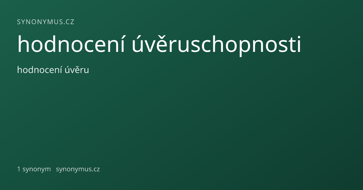 Náhled odkazu: hodnocení úvěruschopnosti
