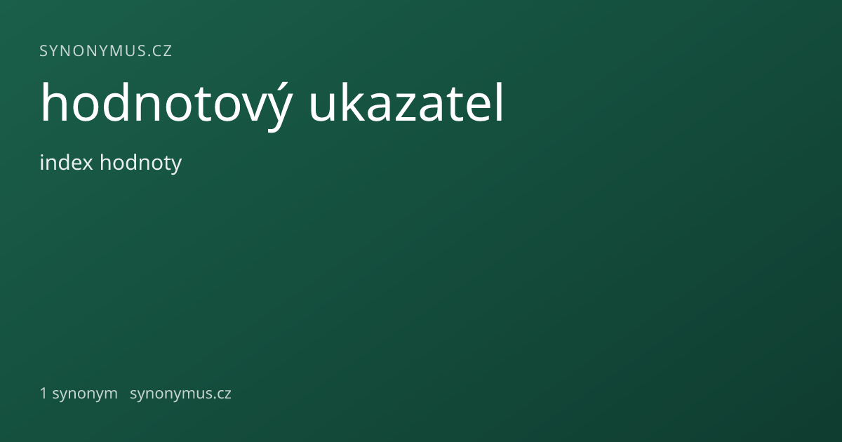 Náhled odkazu: hodnotový ukazatel