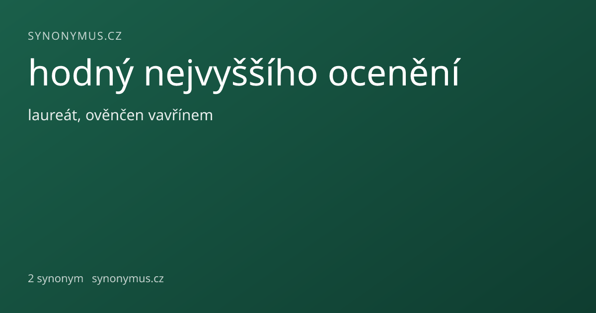 Náhled odkazu: hodný nejvyššího ocenění