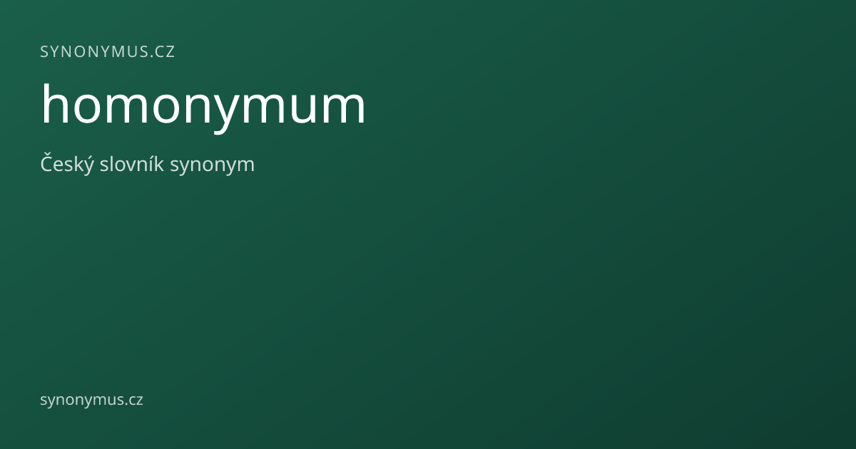 Náhled odkazu: homonymum