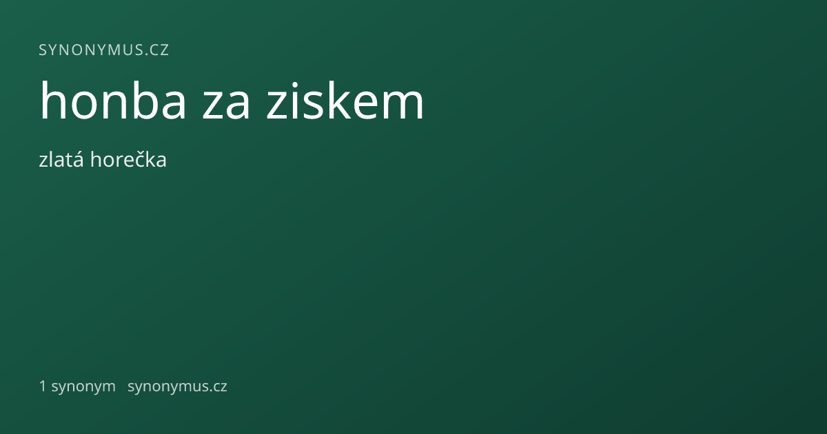 Náhled odkazu: honba za ziskem