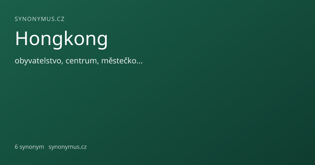 Náhled odkazu: Hongkong