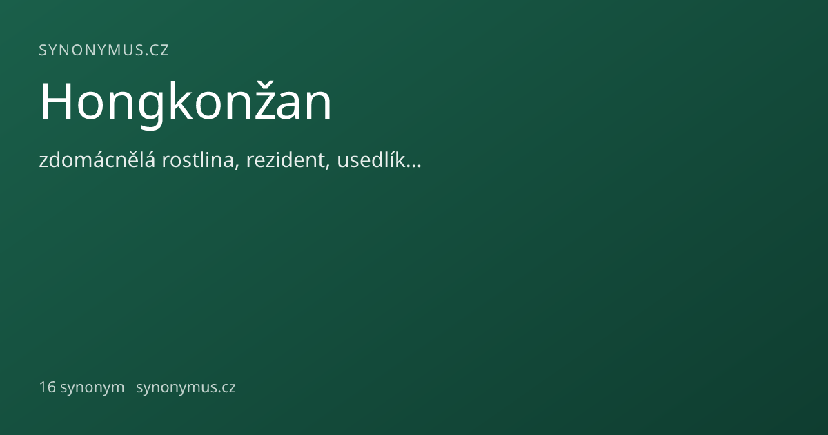 Náhled odkazu: Hongkonžan