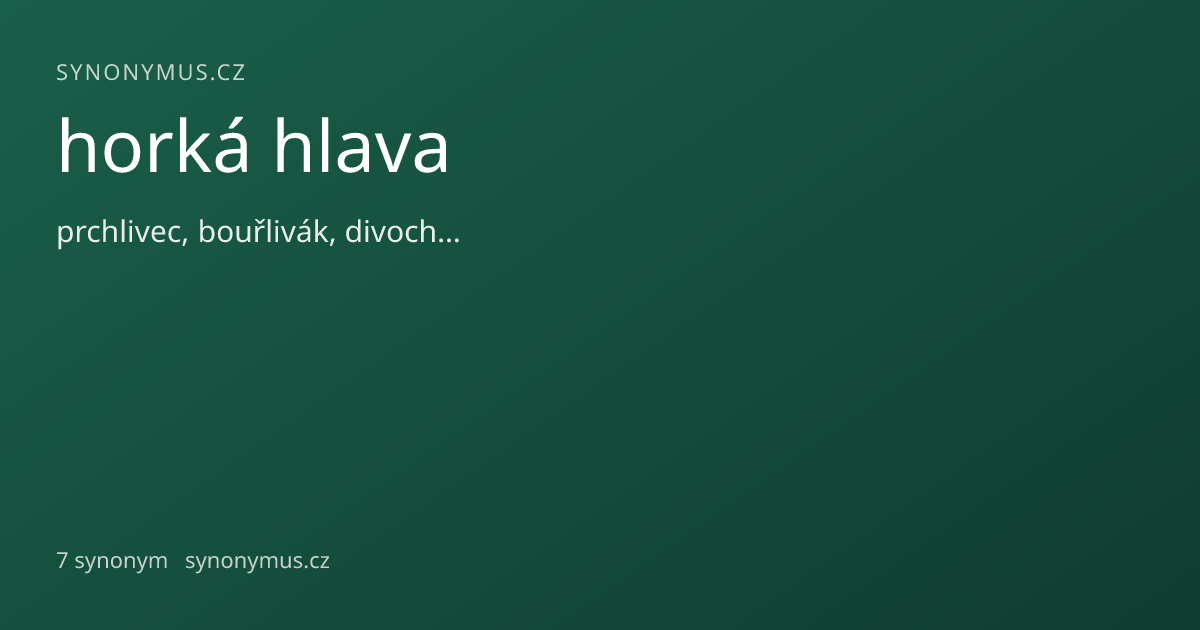 Náhled odkazu: horká hlava