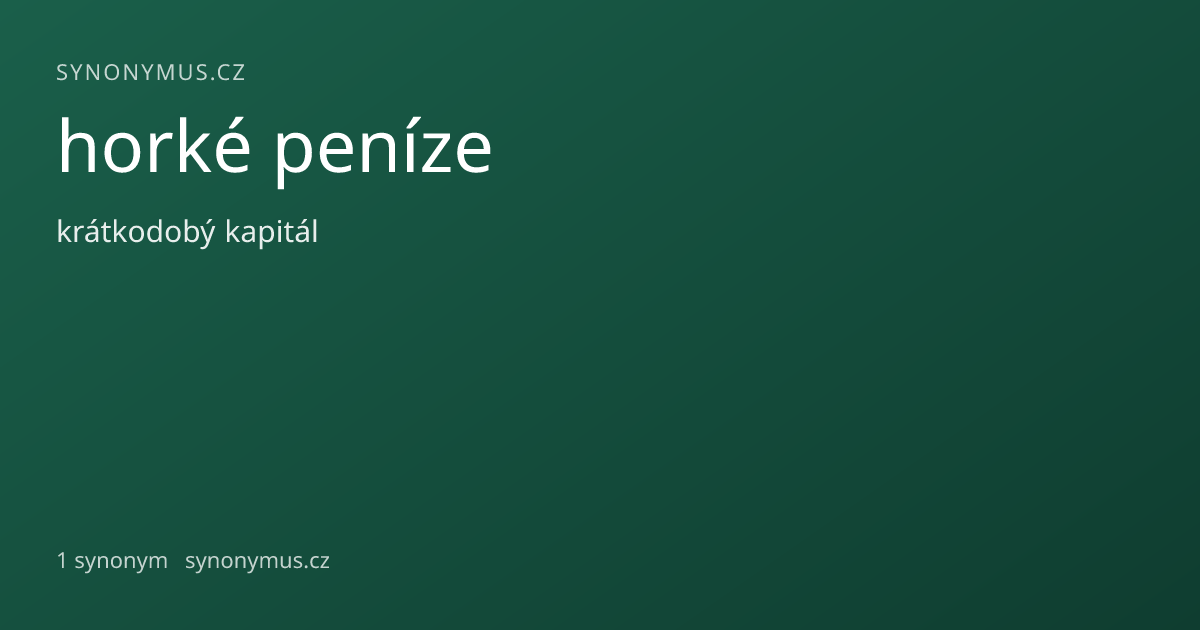 Náhled odkazu: horké peníze