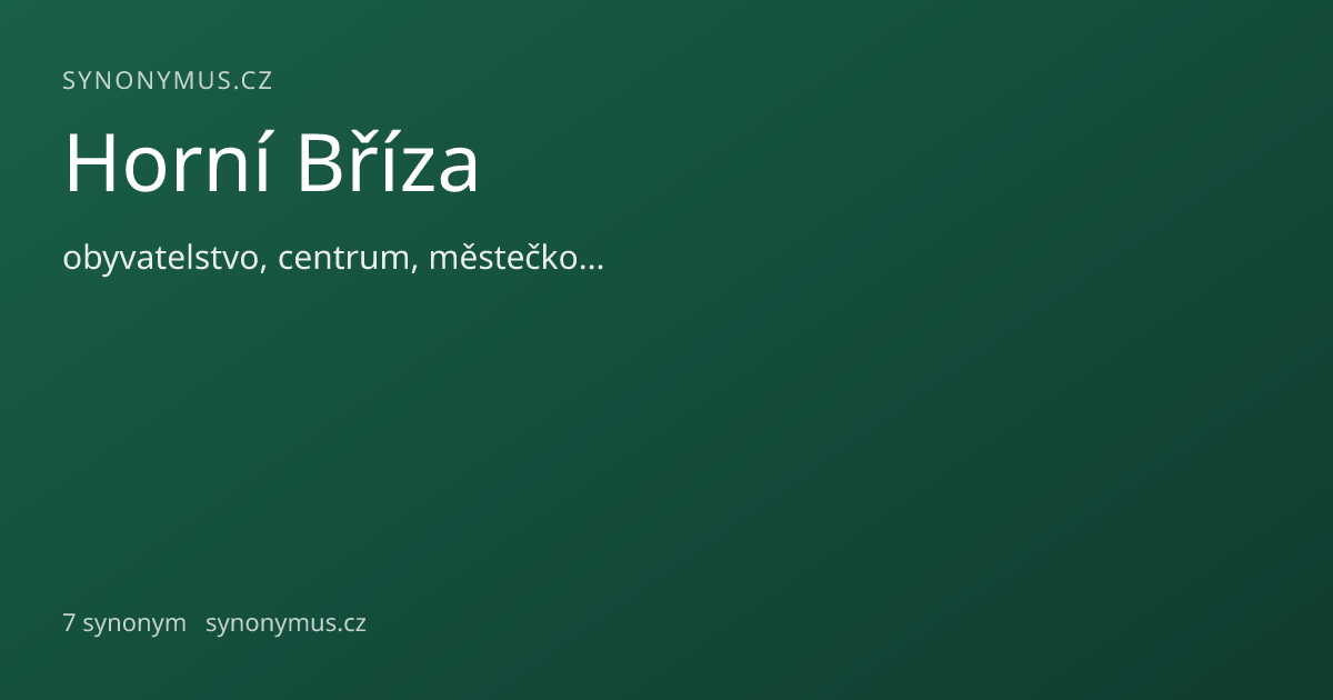 Náhled odkazu: Horní Bříza