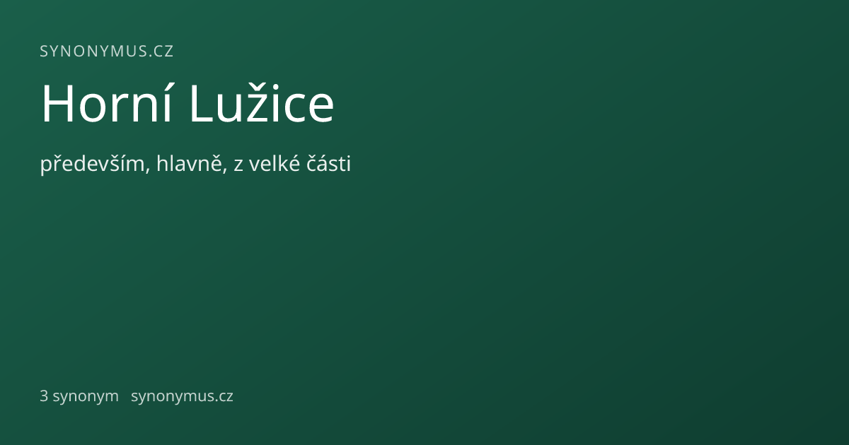 Náhled odkazu: Horní Lužice