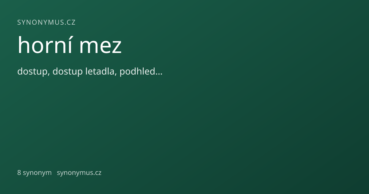 Náhled odkazu: horní mez