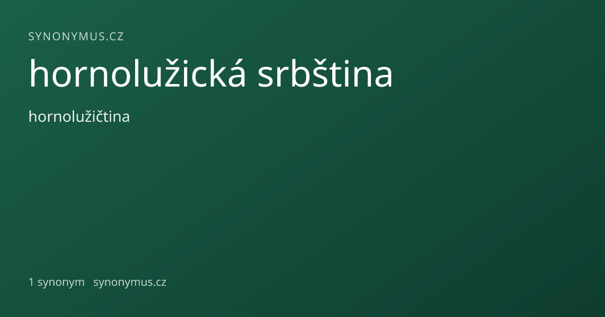Náhled odkazu: hornolužická srbština