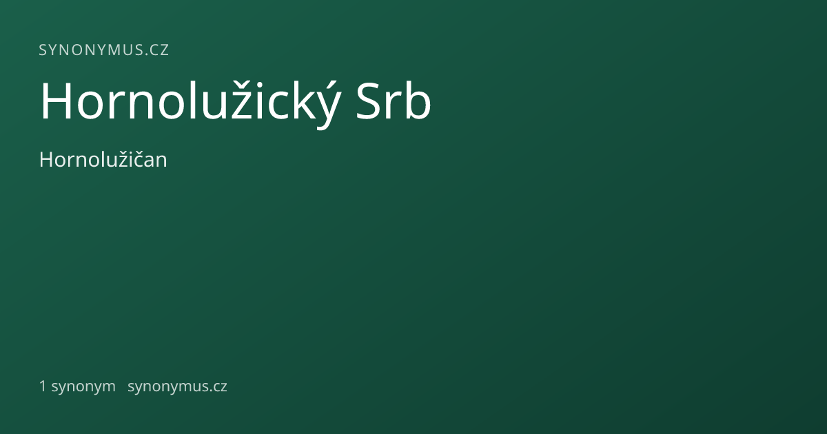 Náhled odkazu: Hornolužický Srb