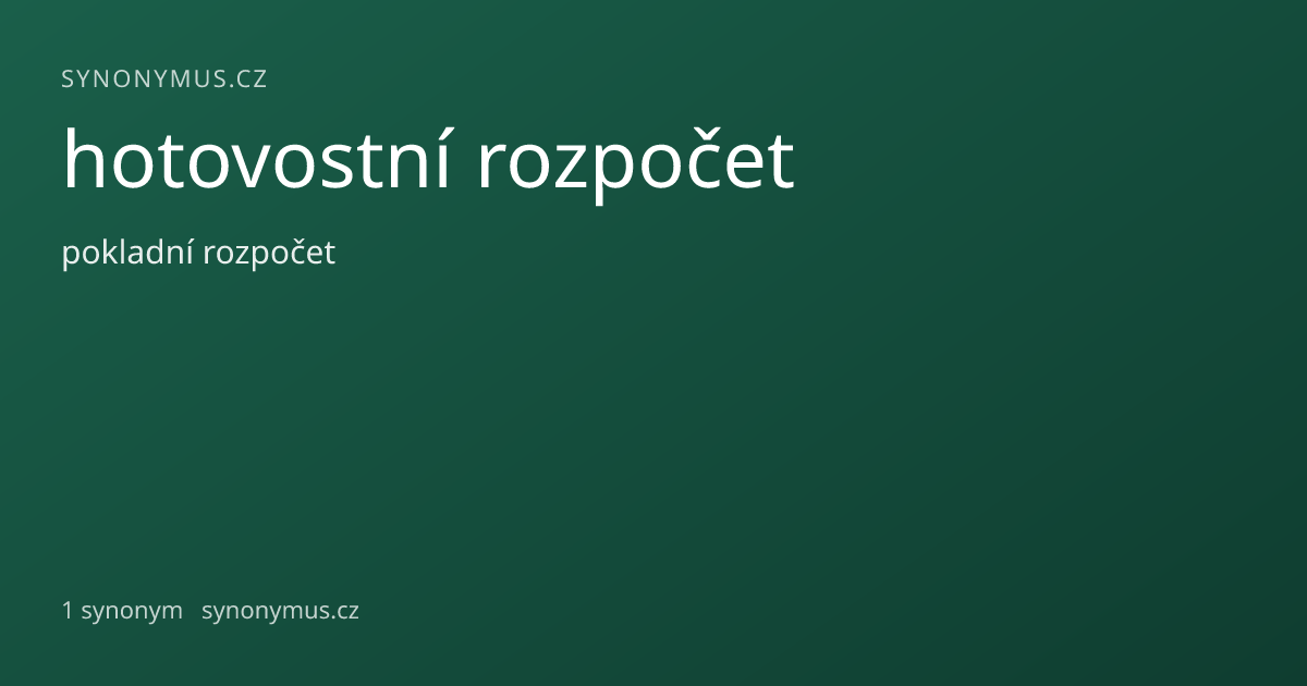Náhled odkazu: hotovostní rozpočet