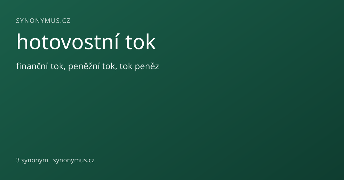 Náhled odkazu: hotovostní tok