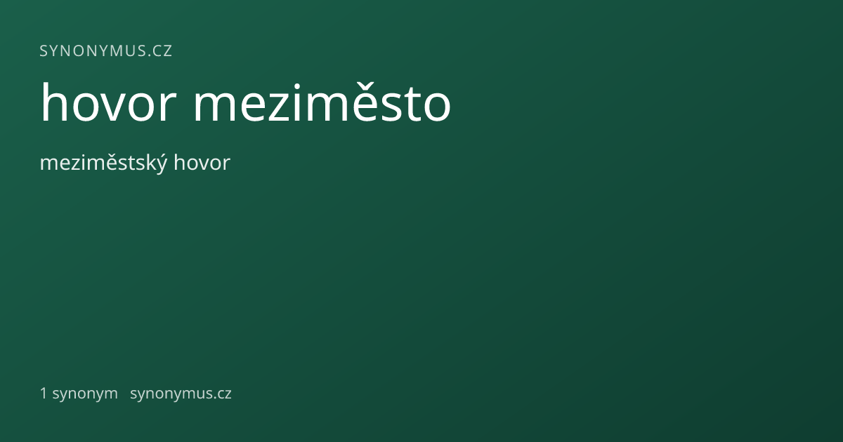 Náhled odkazu: hovor meziměsto