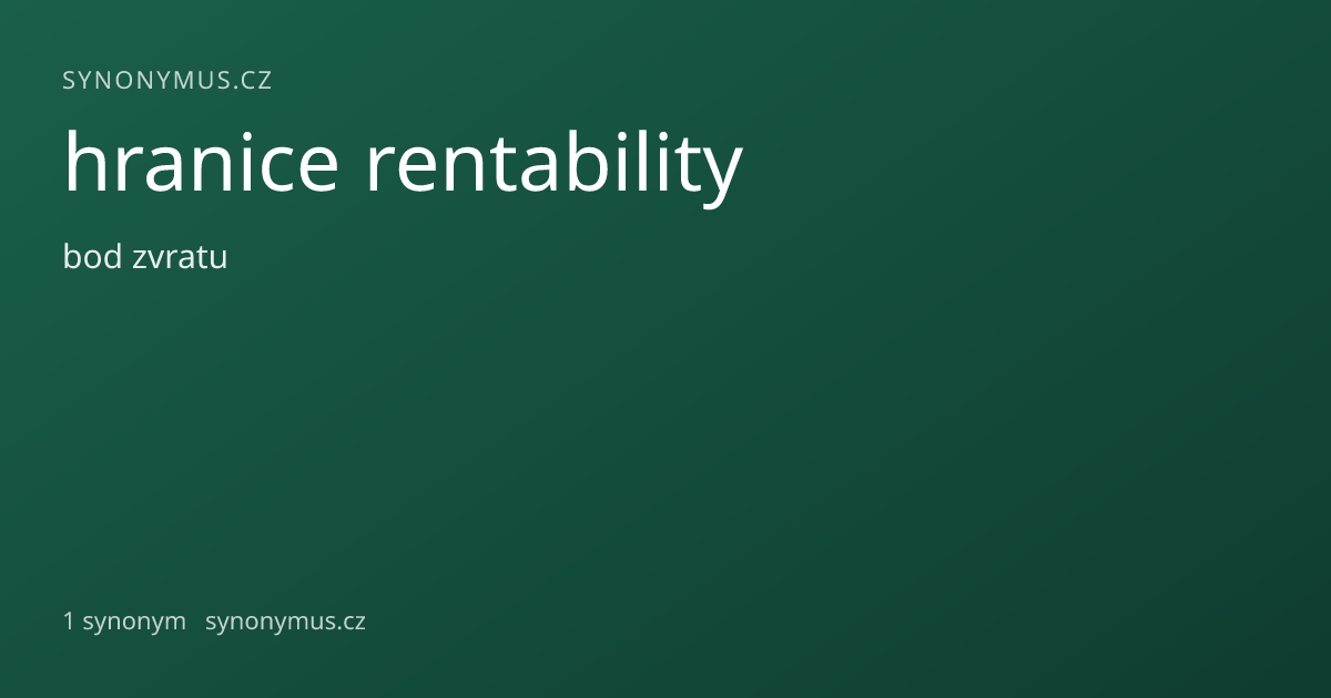 Náhled odkazu: hranice rentability
