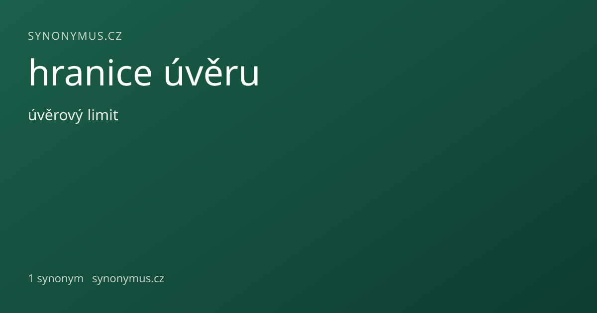 Náhled odkazu: hranice úvěru