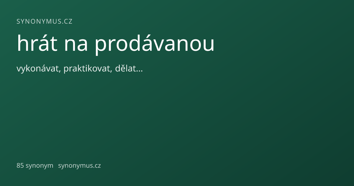 Náhled odkazu: hrát na prodávanou