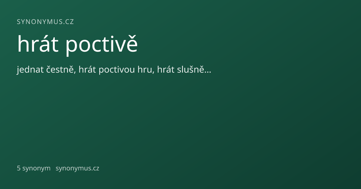 Náhled odkazu: hrát poctivě
