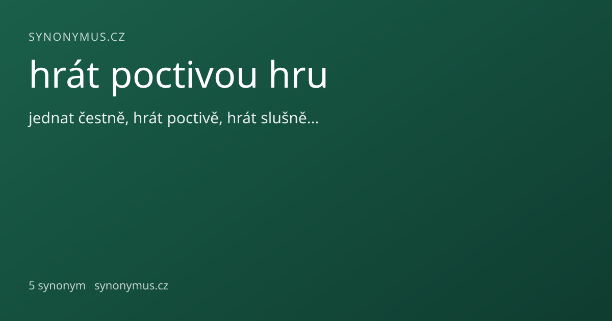 Náhled odkazu: hrát poctivou hru