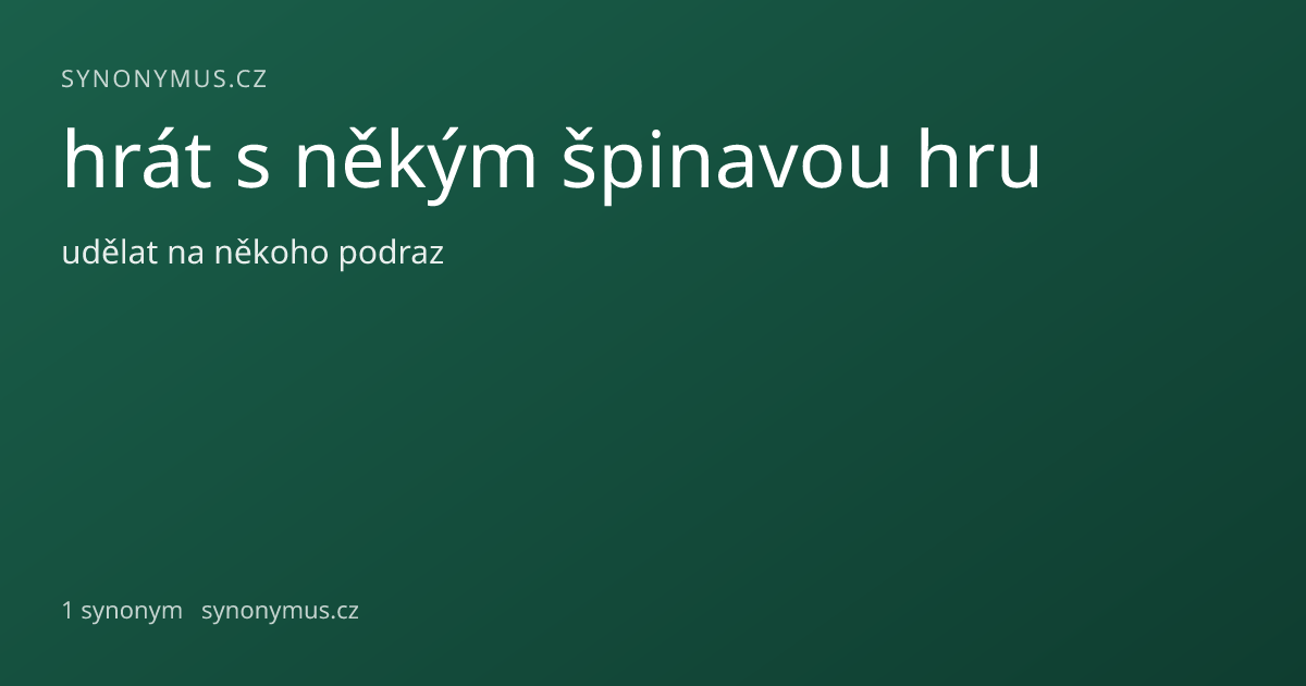 Náhled odkazu: hrát s někým špinavou hru