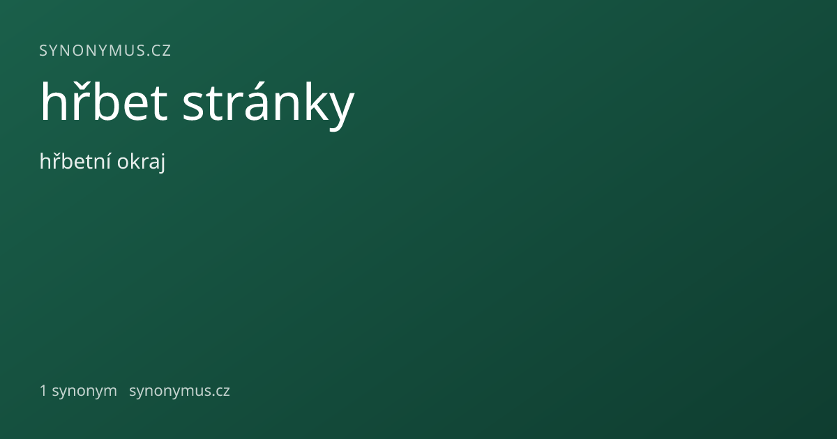 Náhled odkazu: hřbet stránky