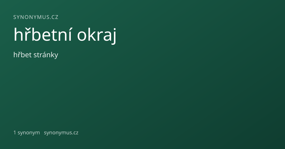 Náhled odkazu: hřbetní okraj