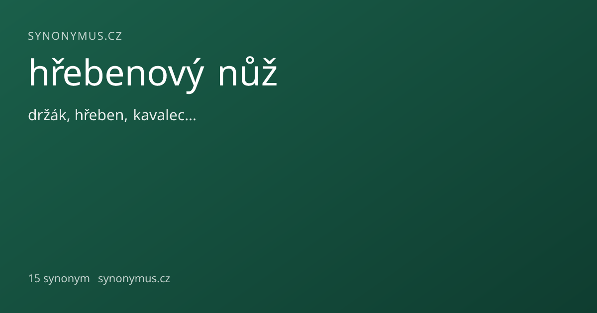 Náhled odkazu: hřebenový nůž