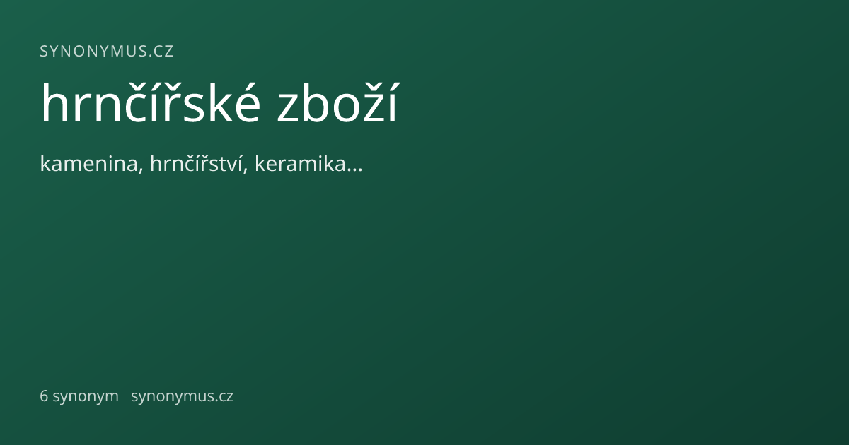 Náhled odkazu: hrnčířské zboží