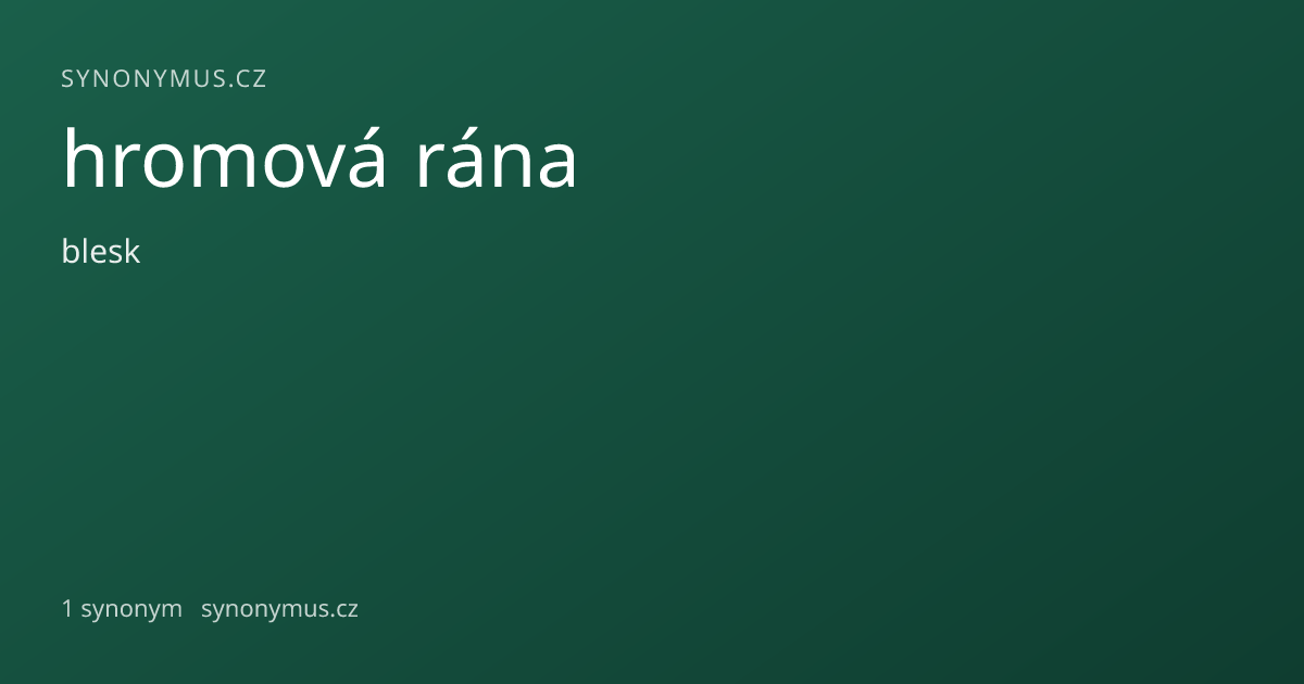 Náhled odkazu: hromová rána