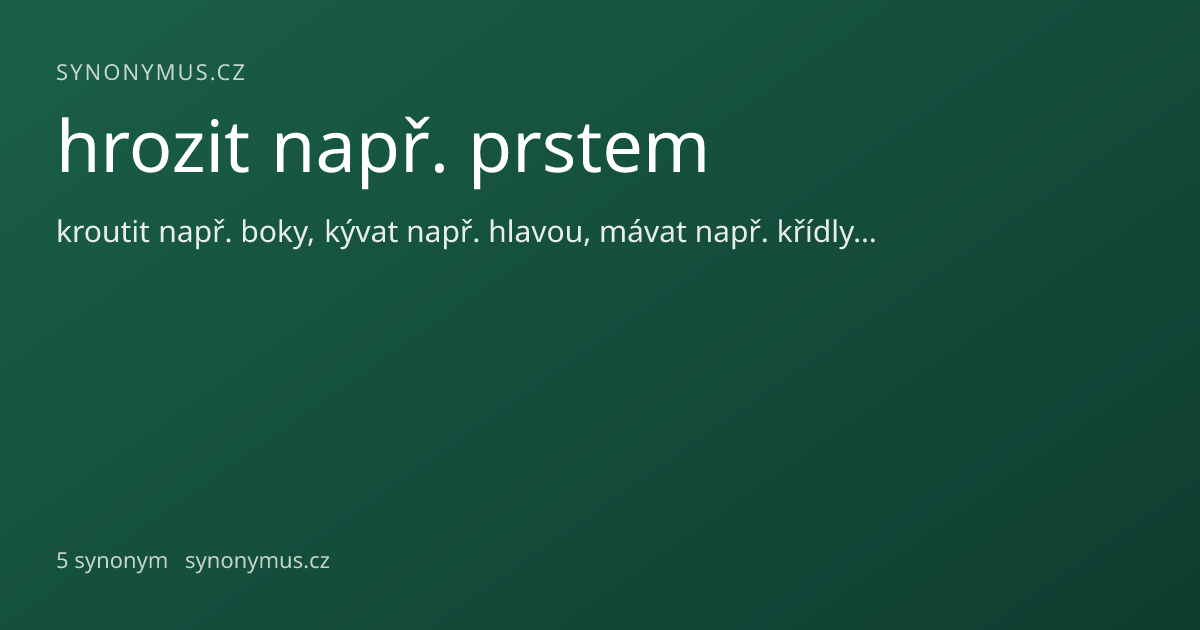 Náhled odkazu: hrozit např. prstem