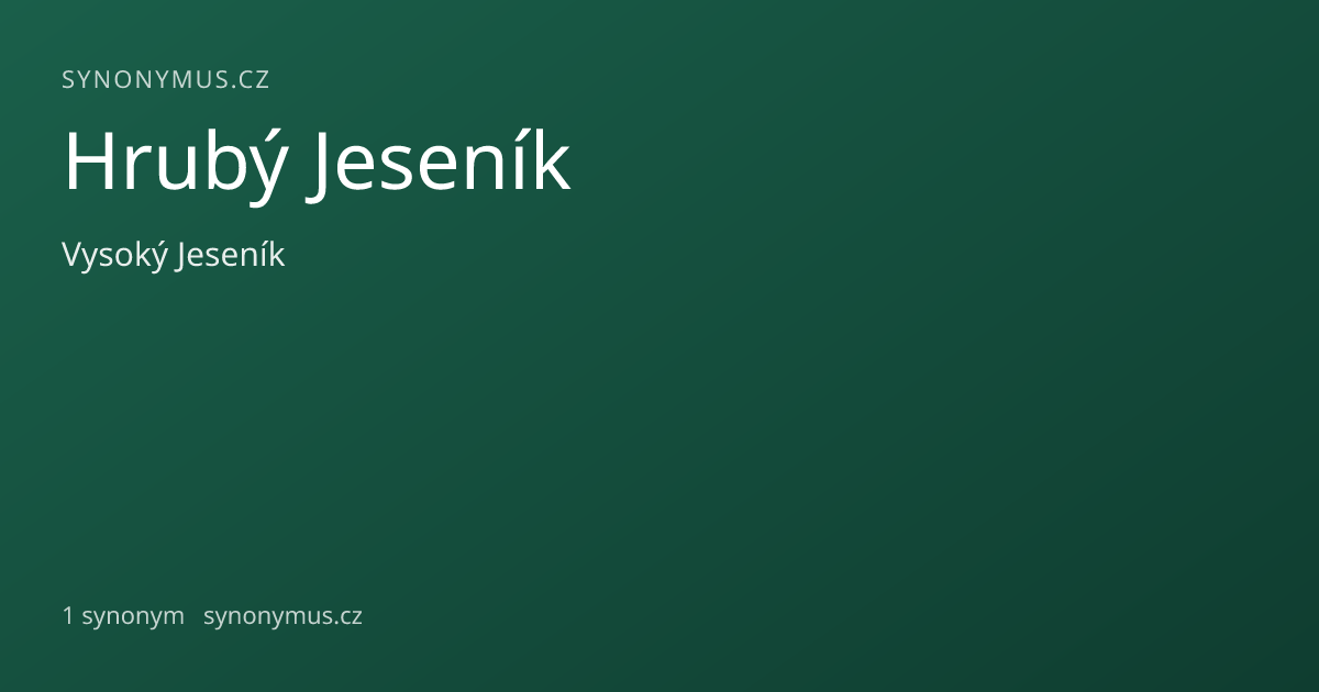 Náhled odkazu: Hrubý Jeseník