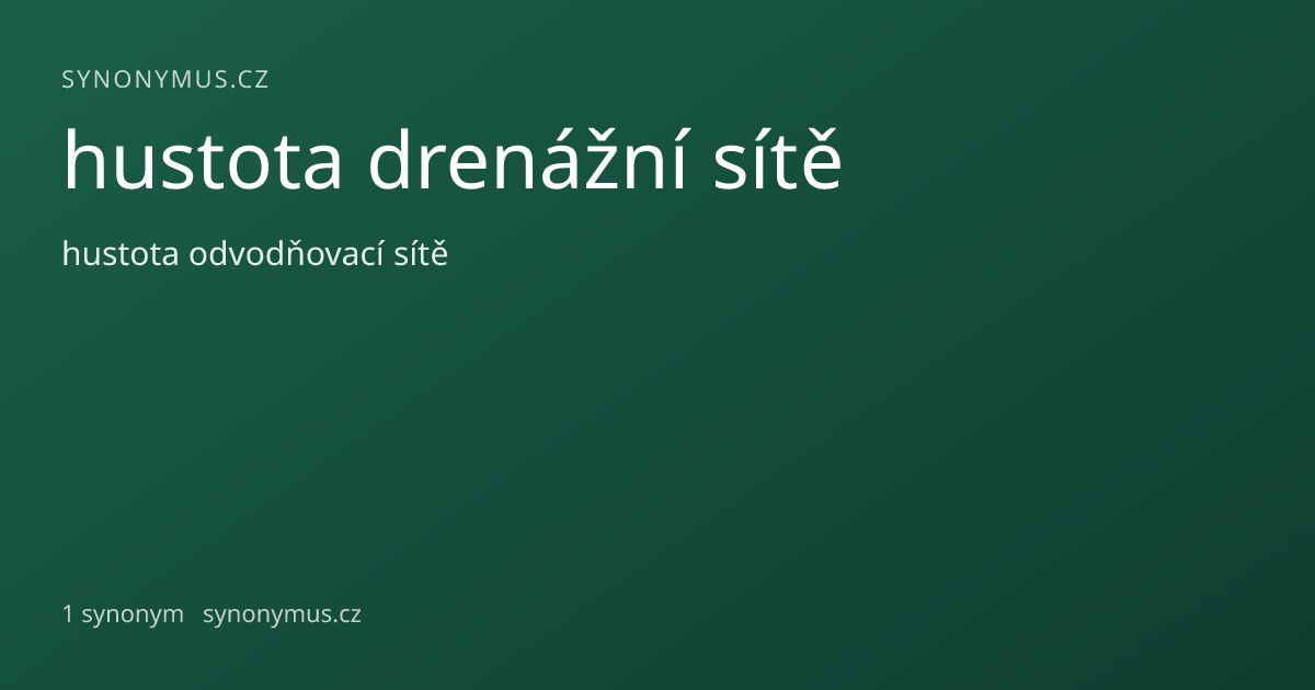 Náhled odkazu: hustota drenážní sítě