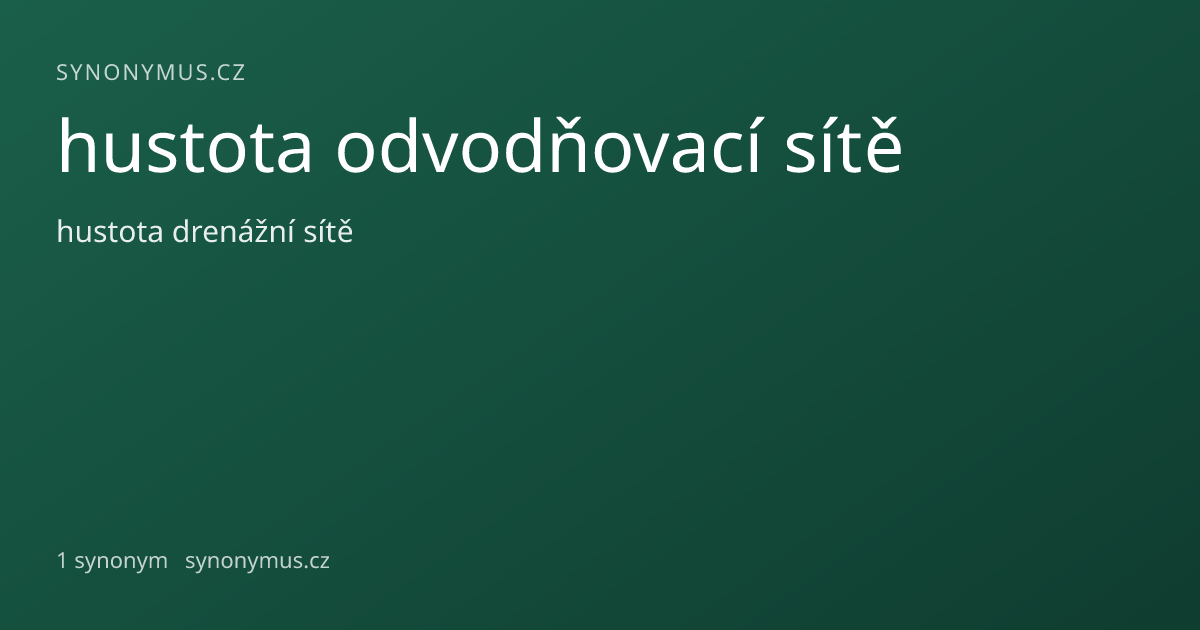 Náhled odkazu: hustota odvodňovací sítě