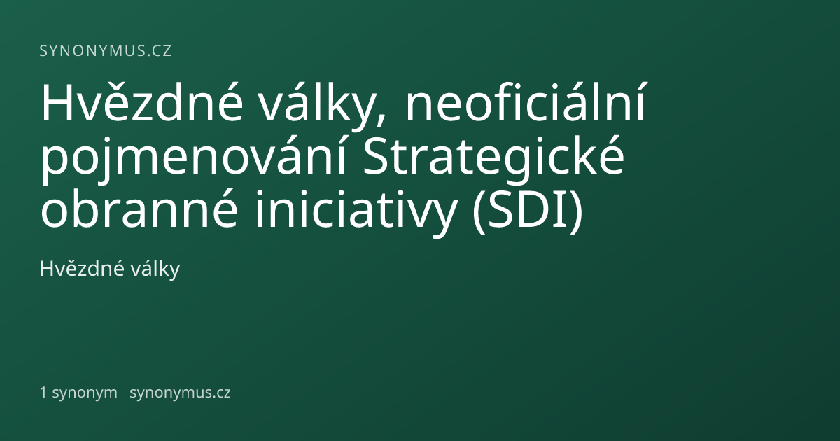 Náhled odkazu: Hvězdné války, neoficiální pojmenování Strategické obranné iniciativy (SDI)
