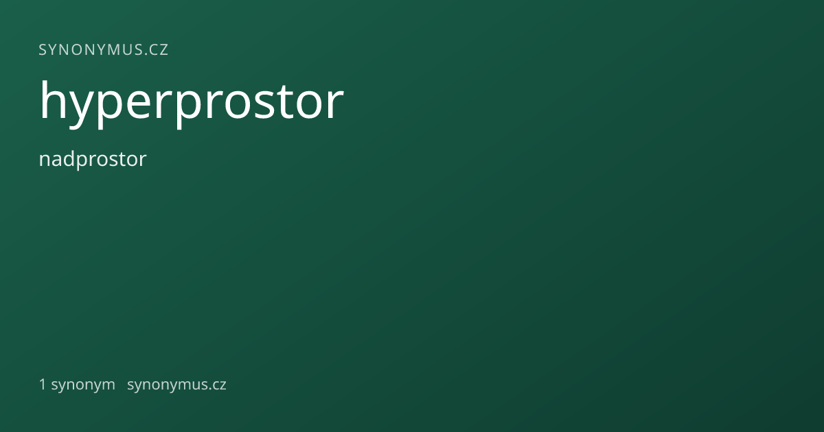 Náhled odkazu: hyperprostor