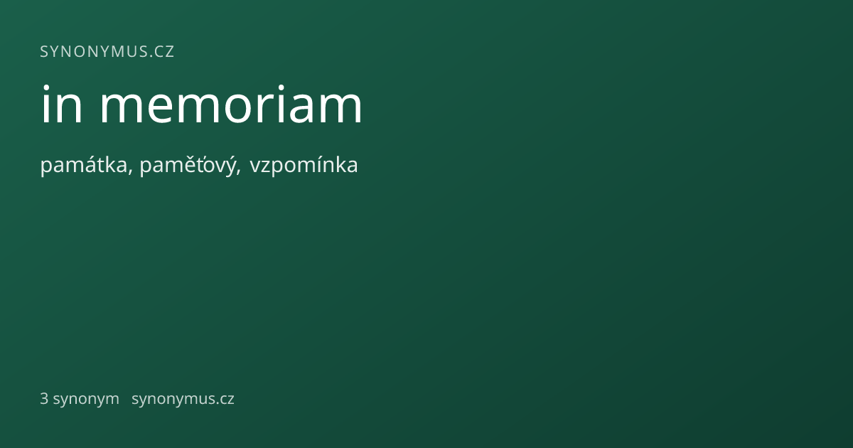Náhled odkazu: in memoriam
