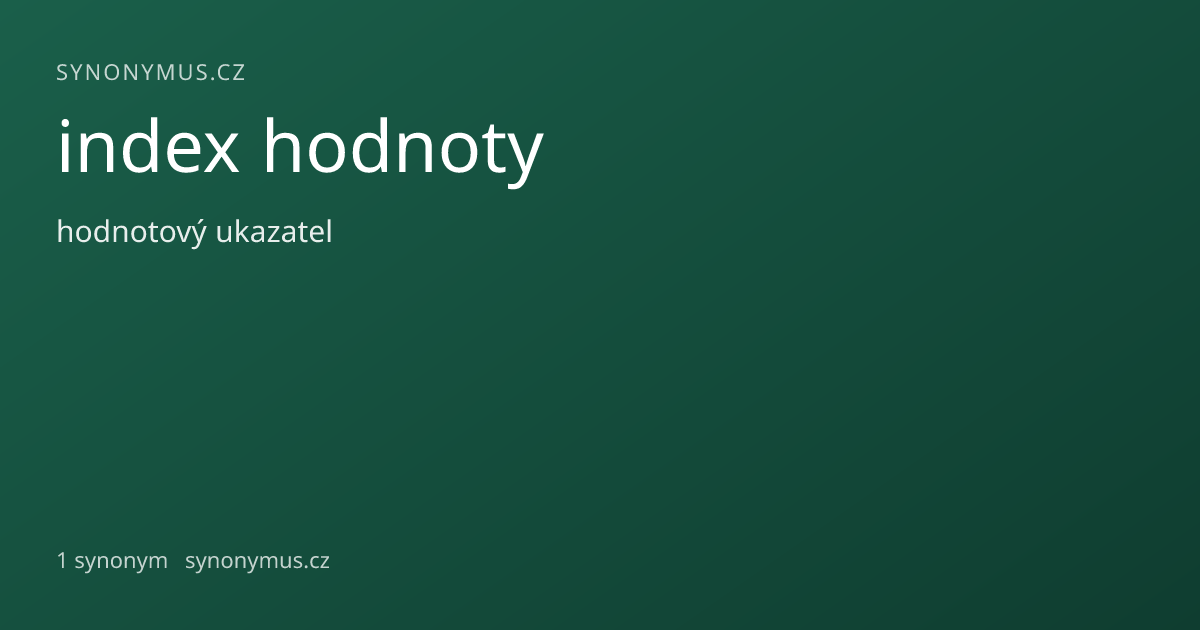 Náhled odkazu: index hodnoty